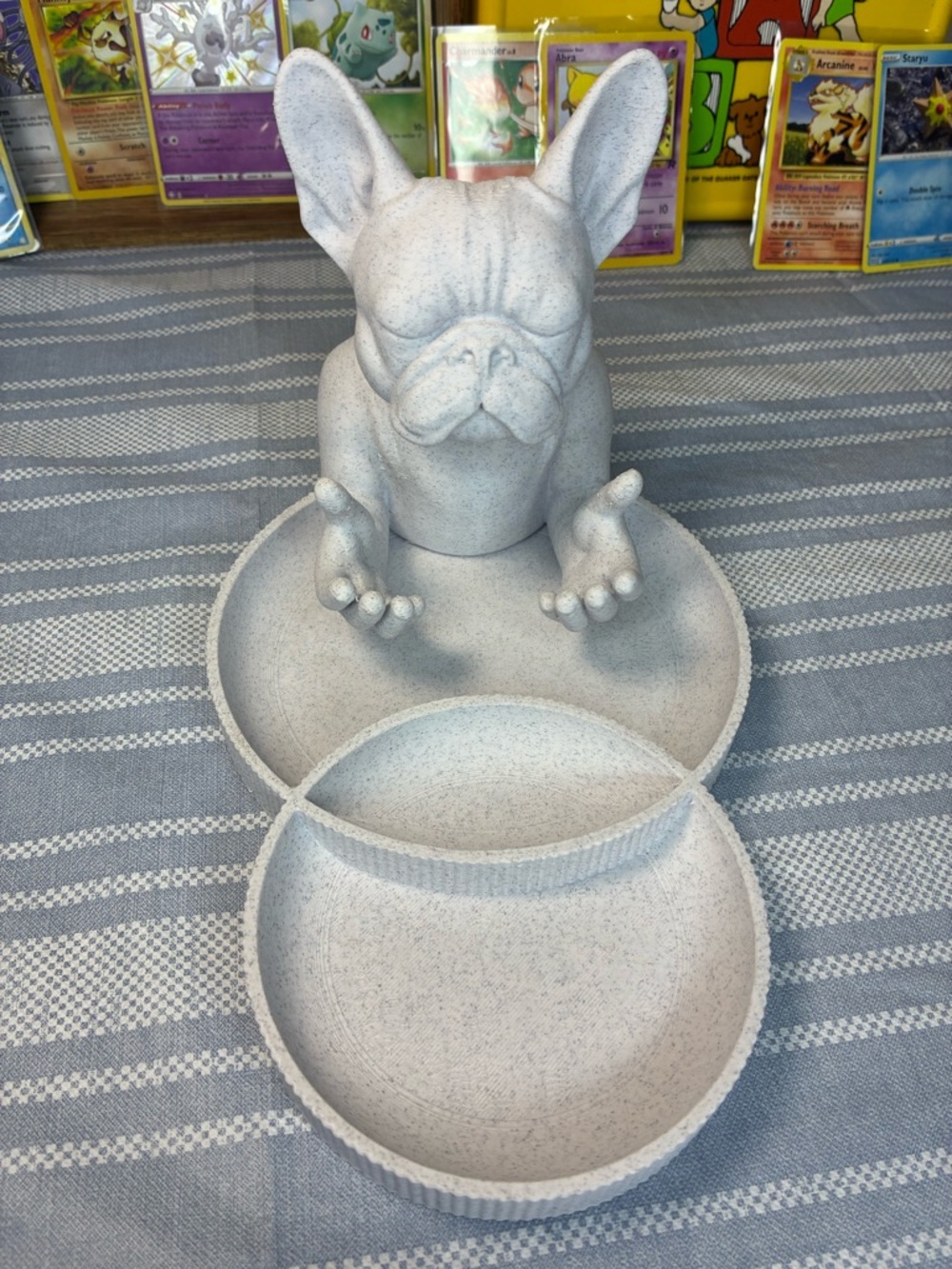 ✨ 3D‑Printed French Bulldog Dual Dish – PLA – 8” x 5” – Retro Display Ready ✨